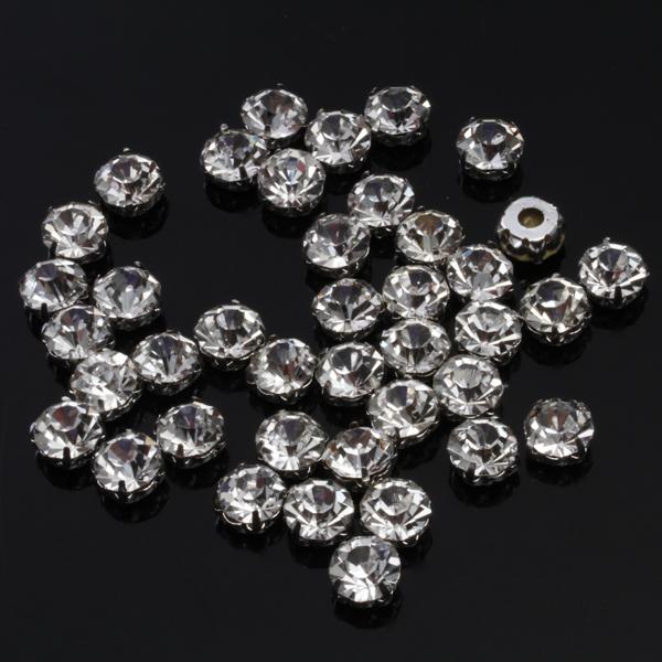 40pcs Loose Faceted Sew On Rhinestone Beads 8mm