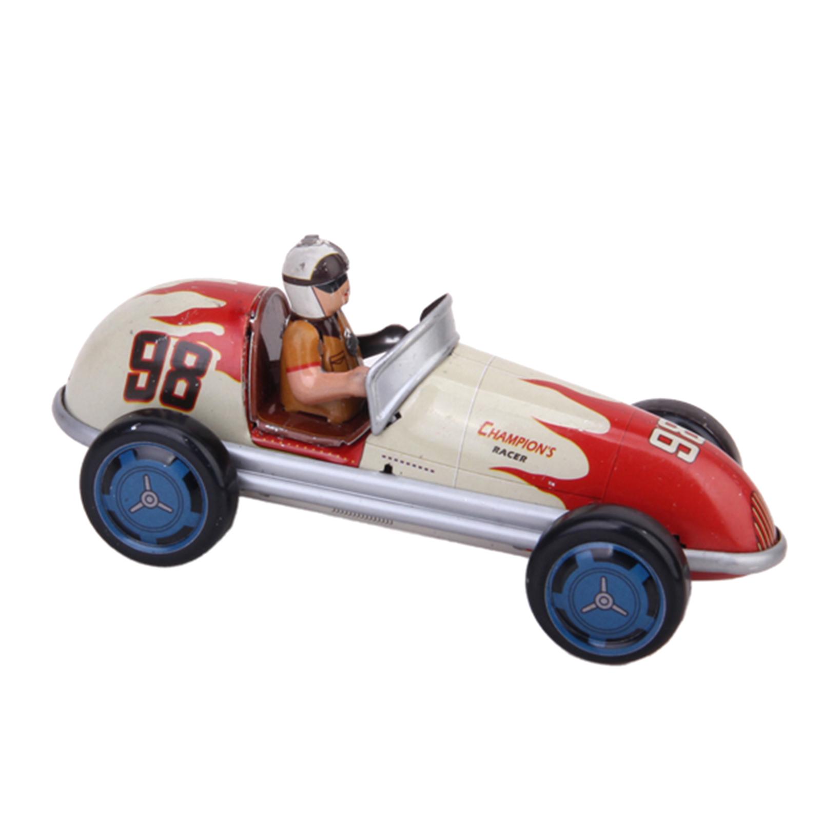 Wind-Up Retro Racing Car Model Toy Collectible Gift