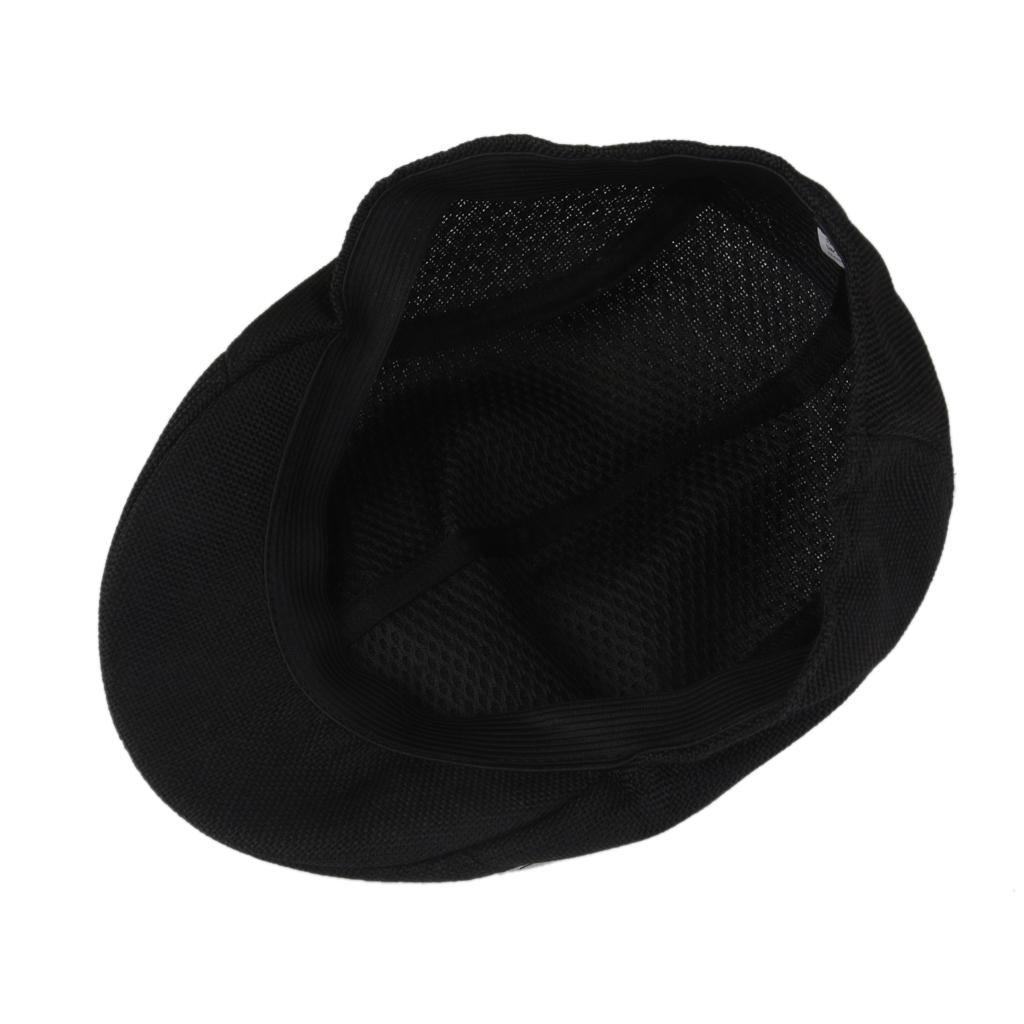 Winter Peaked Cap Flat Hat Beret Hat Cabbie Newsboy Golf Cap Black