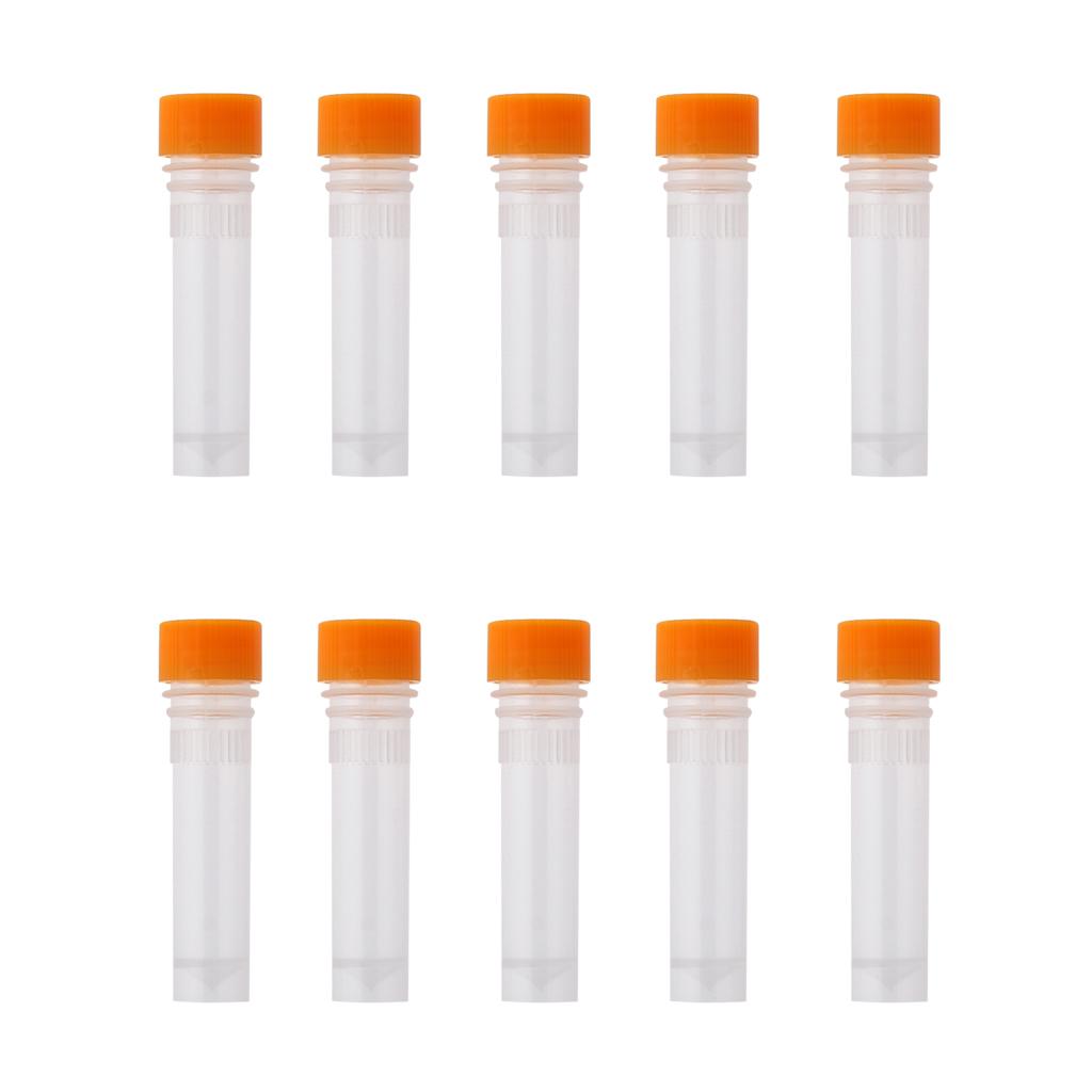 10pcs 1.5ml Plastic Cryovial Test Tube Sample with Screw Cap