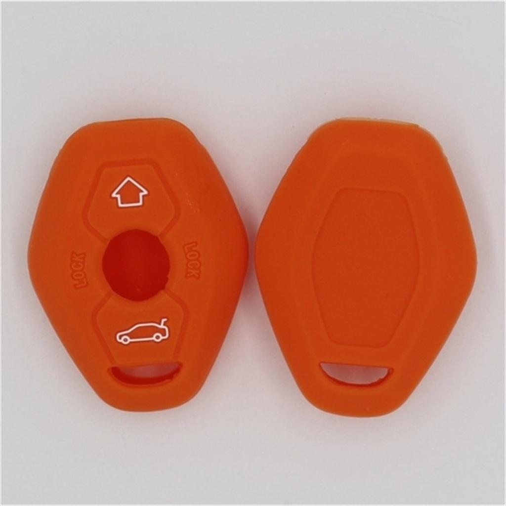 Car 2 Buttons Key Silicone Case Cover for BMW 1 2 Series i3 X3 Orange