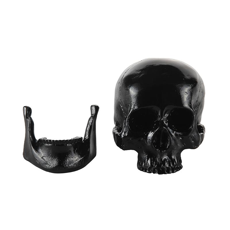 Resin Replica Art Human Skull Model Medical Party Horror Bar Prop Decor BLK