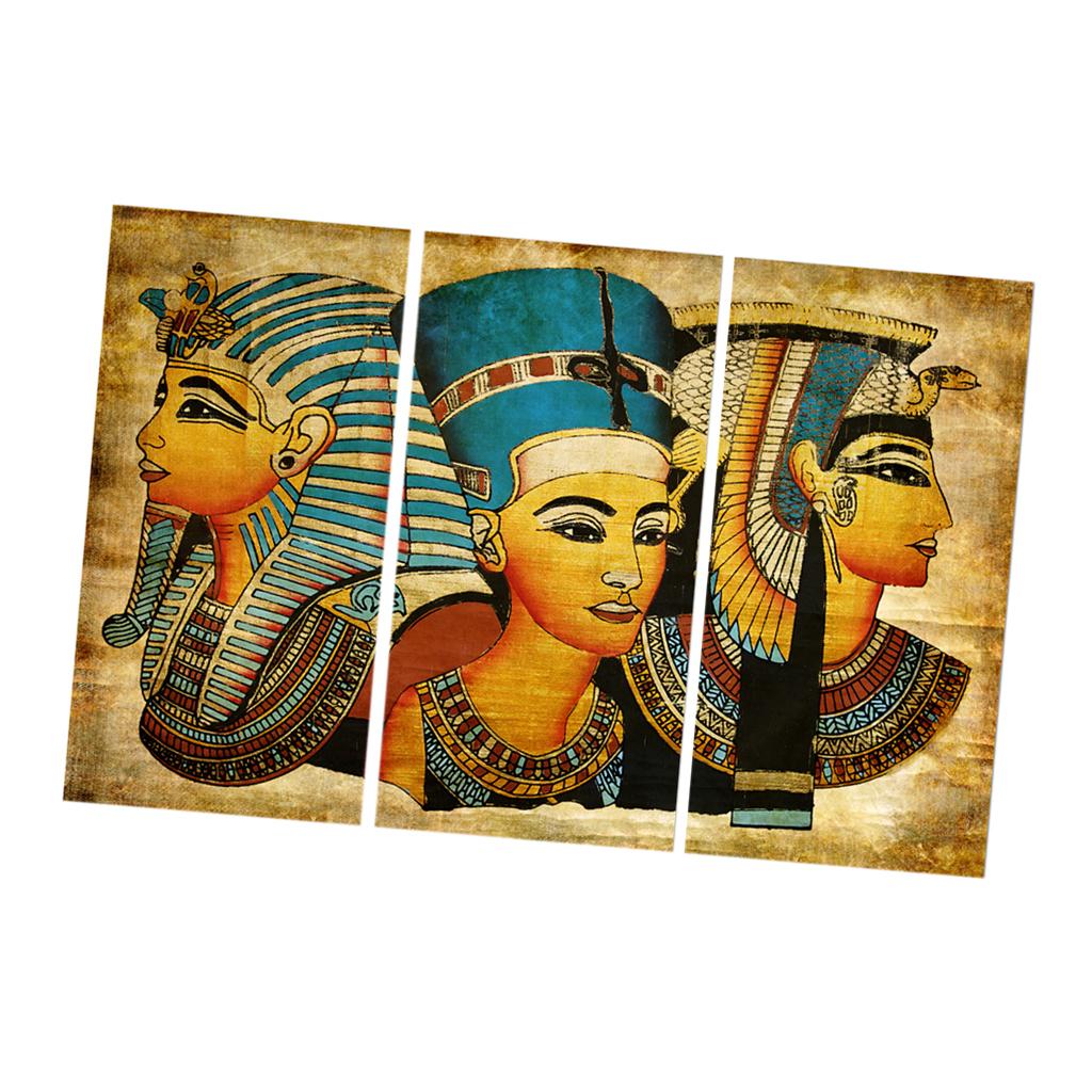 3Pcs DIY Canvas Modern Deco Wall Painting King Of Egypt No Framed 35x70cm M