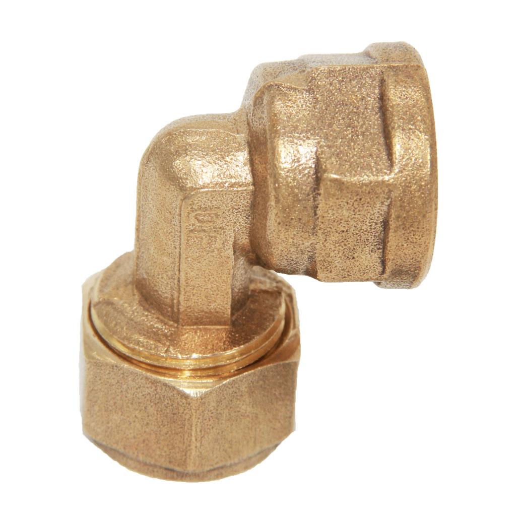 Aluminum Compression Composite Pipe Female Elbow Fittings Brass L18x1/2''