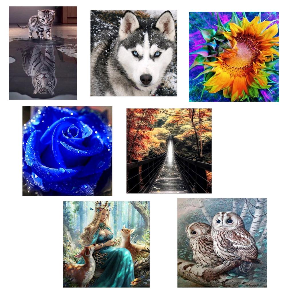 Creative 5D Diamond Painting Embroidery Cross Stitch Kits Reflected Tiger