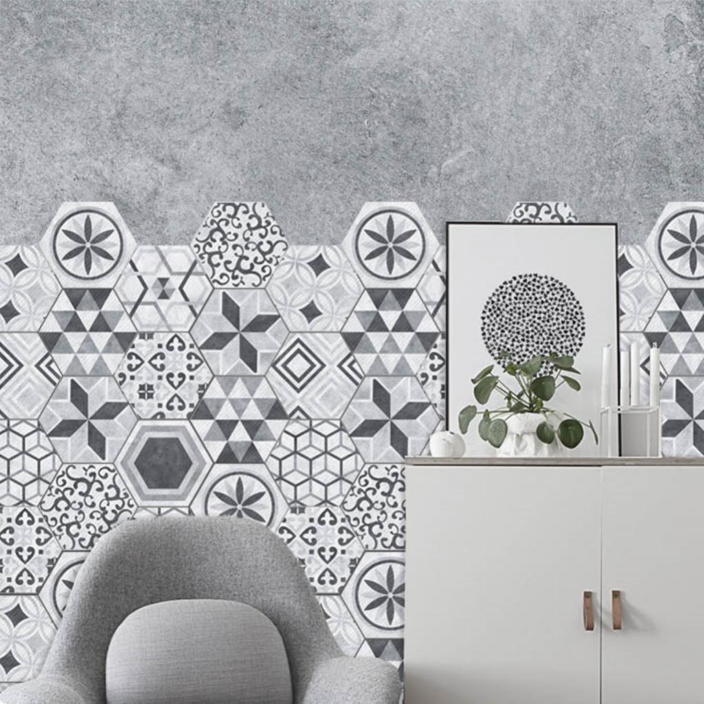 10 Pieces Hexagonal Wall Tiles Stickers Kitchen Bathroom Tile Decal #6