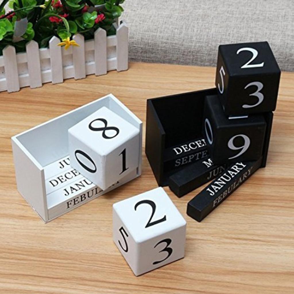 Ewiger Dauerkalender Kalender Bürokalender Holzwürfel