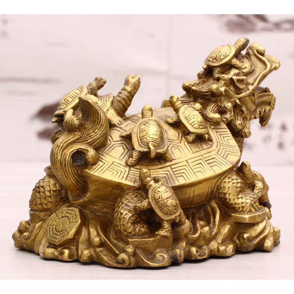 Chinesisches Drachen Schildkröte Figuren Statue Feng Shui Dekoration