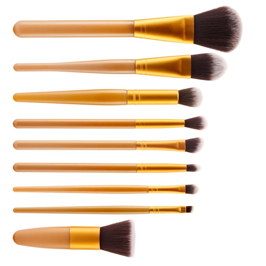 9pcs Soft Makeup Brushes Professional Cosmetic Make Up Brush Set Kit Gold 