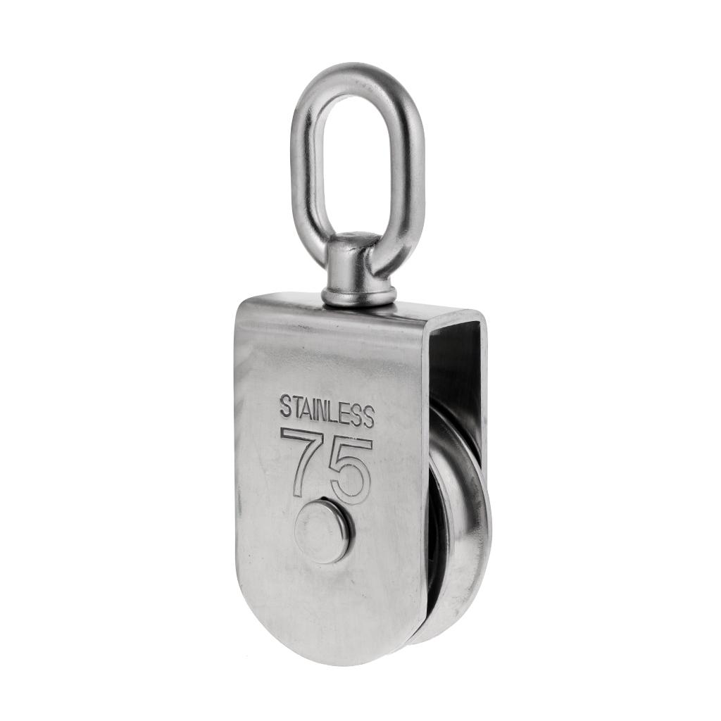 Heavy Duty Stainless Steel Swivel Eye Single Sheave Rope Pulley Block M75