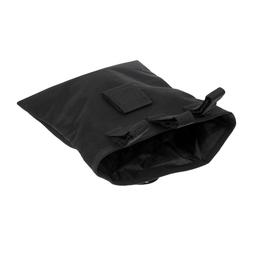 Tactical Folding Dump Bag Nylon MOLLE Belt Pouch Drop Mag Black