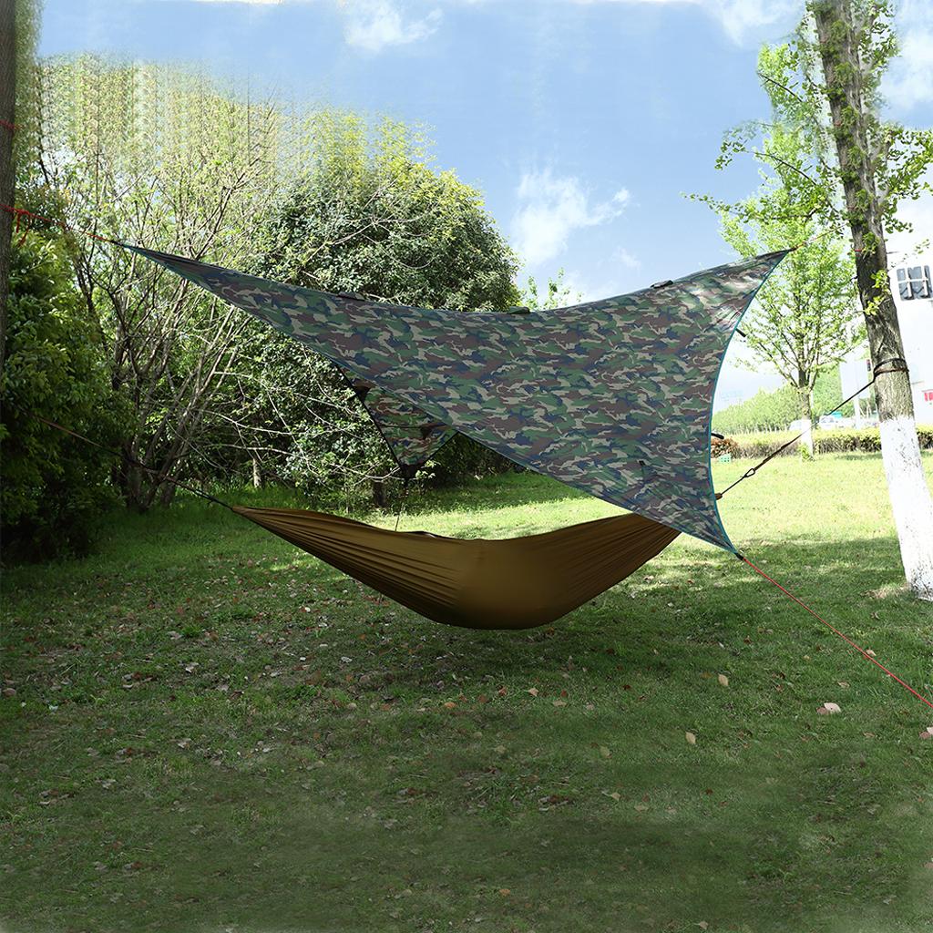 Waterproof Camping Awning Tarp Trail Tent Sun Shade Hammock Shelter Camo-A