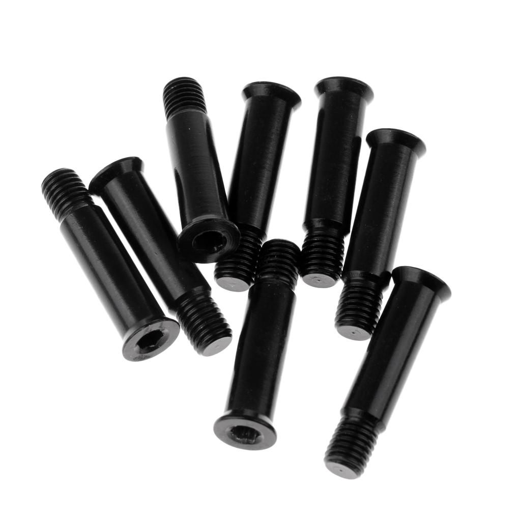 8pcs Roller Skates Shoes Single Face Spikes Nail Axle Screws 34mm Black