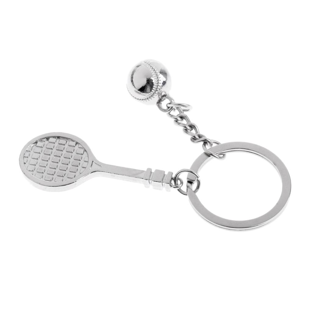 Sturdy Tennis Racket Keychain Keyring Decor Gift