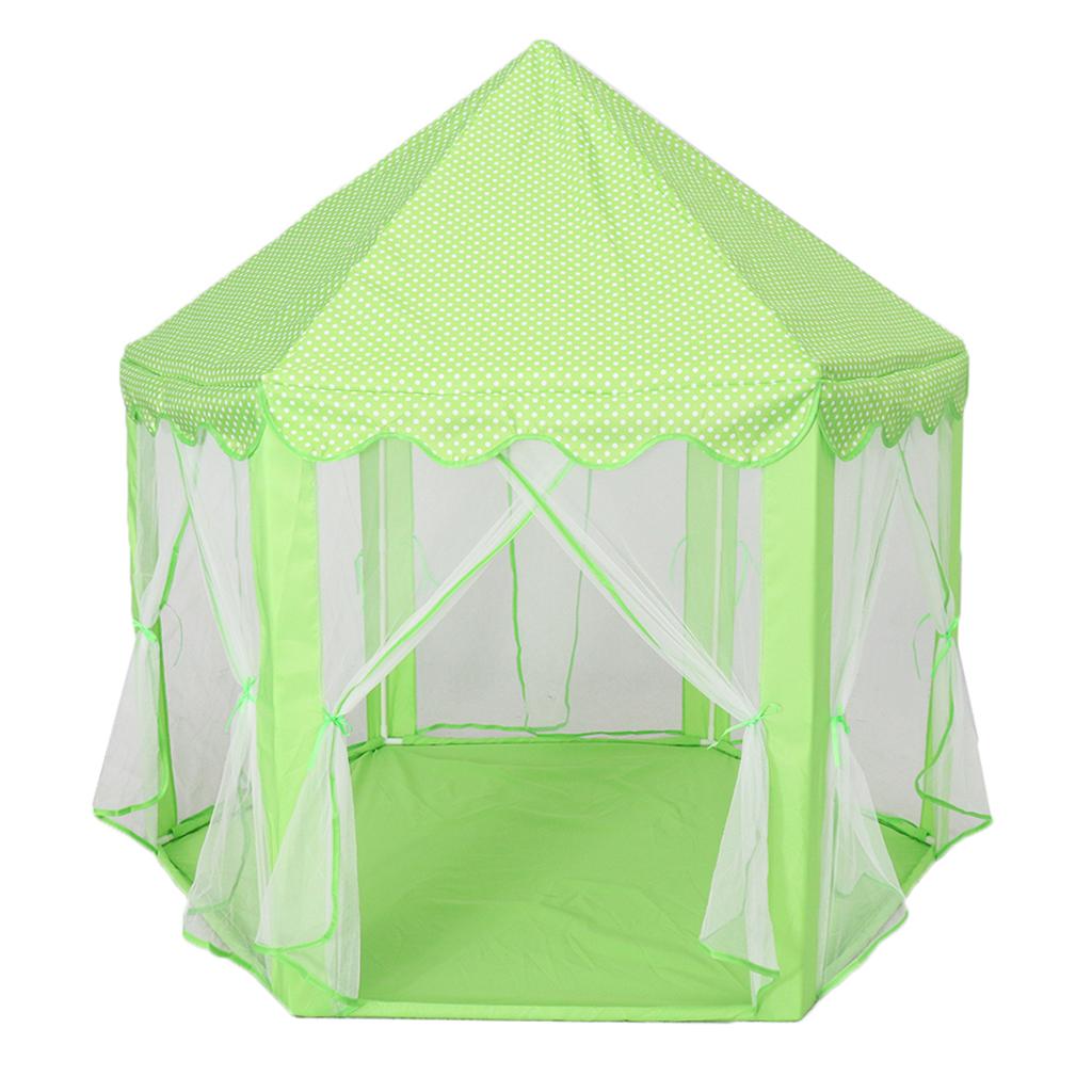 Indoor and Outdoor Kids Play House Hexagon Princess Castle Play Tent Green