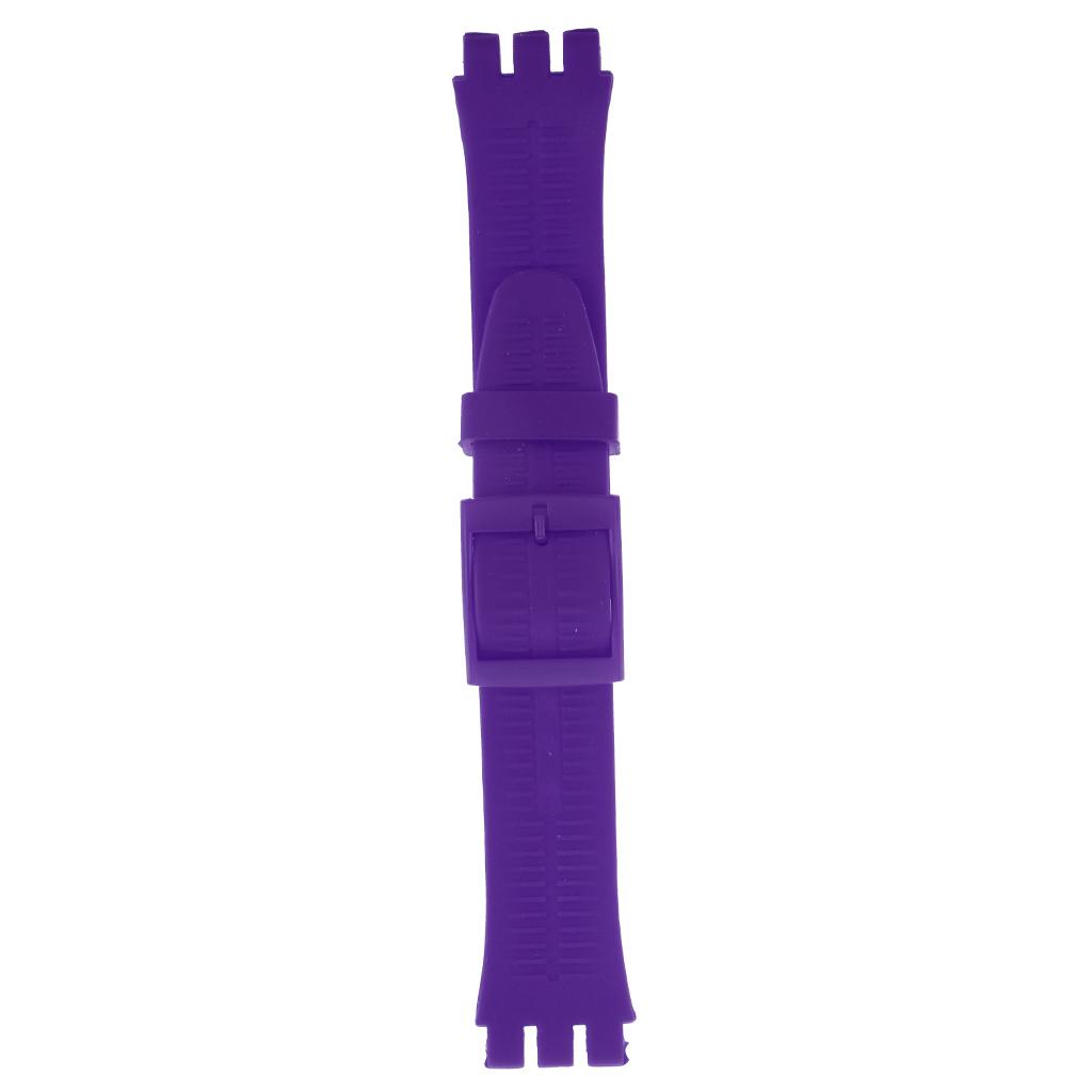 19mm Silicone Rubber Replacement Watch Bands Waterproof Violet