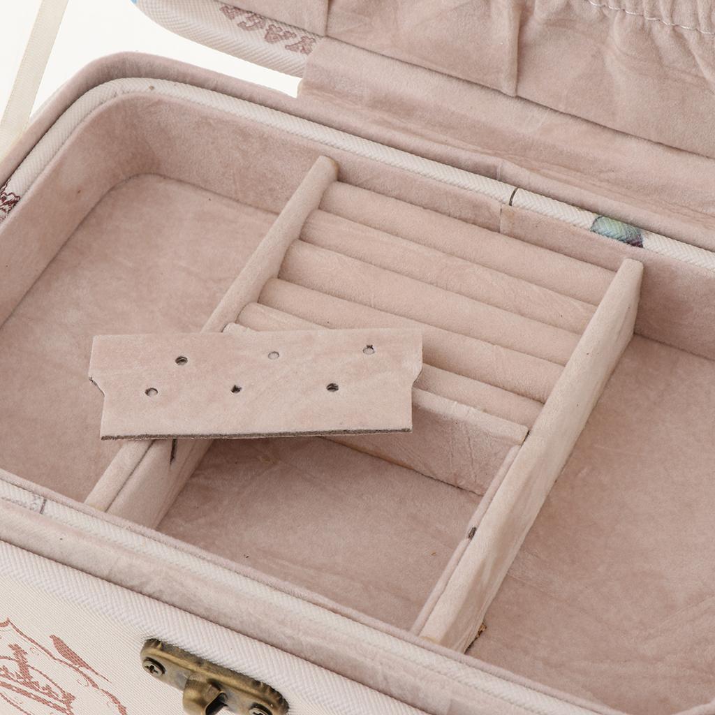 Travel Size Leather Box Jewelry Earring Necklace Bracelet Organizer Display