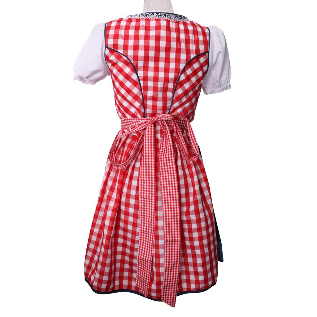 Women Dirndl Bavarian Oktoberfest Costume German Wench Maid Fancy Dress S