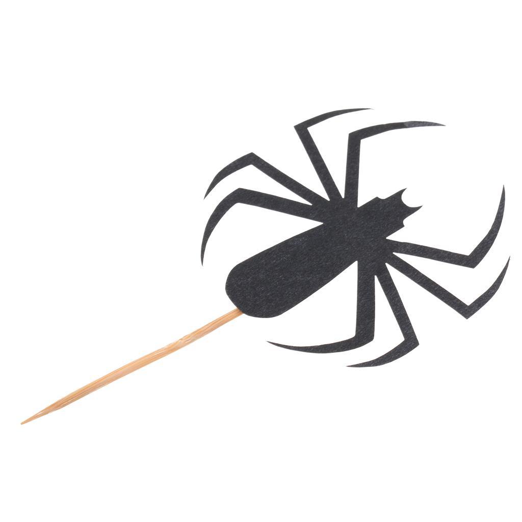 20x Streich Schwarz Spinnen Kuchen Cupcake Toppers Picks Halloween Party