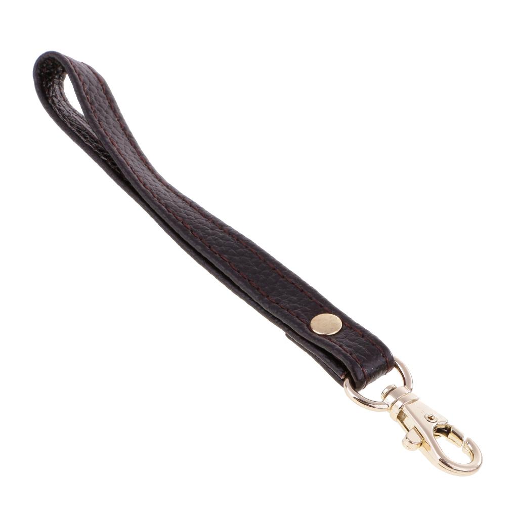Genuine Leather Replacement Wrist Strap For Clutch Wristlet Purse Coffee