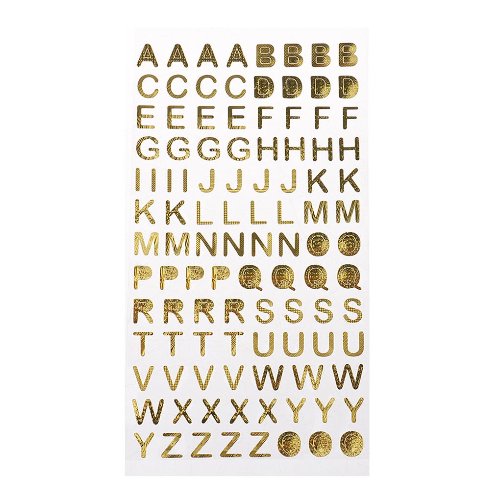 Metallic Gold Modern Stickers Scrapbooking DIY Album Card Crafts Letter