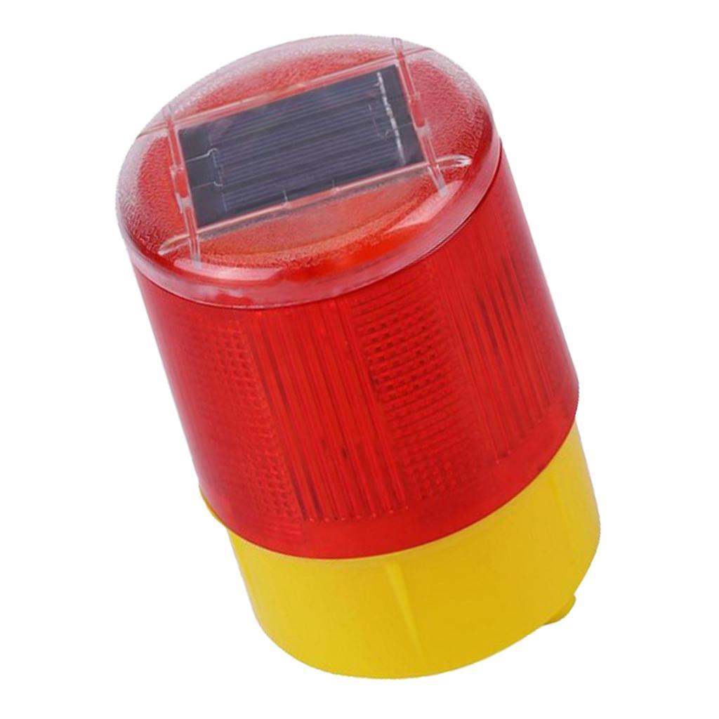 Solar Powered LED Strobe Lamp Emergency Flashing Warning Beacon Red Light