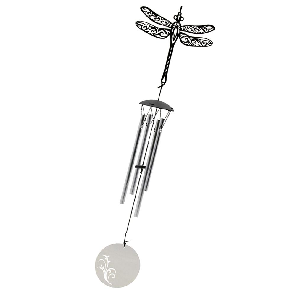 Dragonfly  Design Stainless Steel 4 Bells Wind Chimes Bell Hanging Decor 