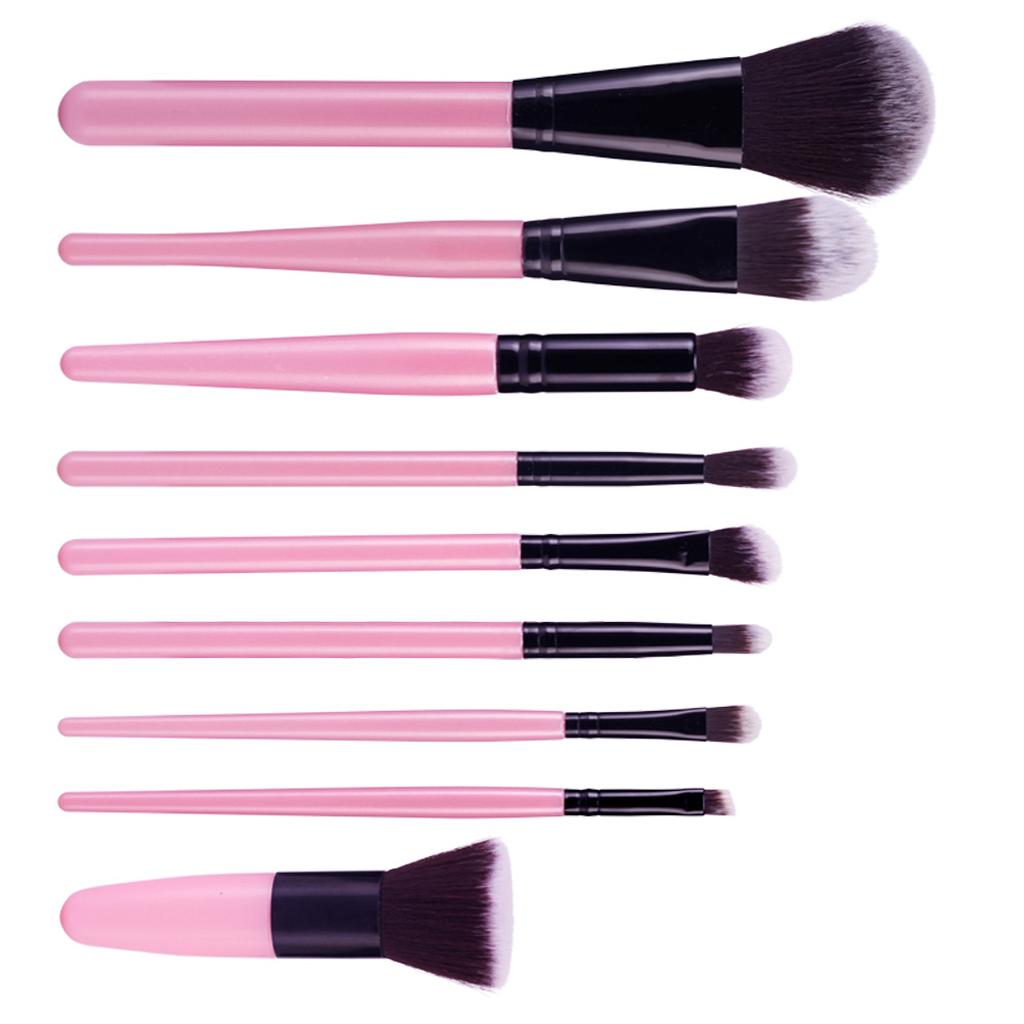 9pcs Makeup Brushes Professional Cosmetic Make Up Brush Set  Pink+ Black