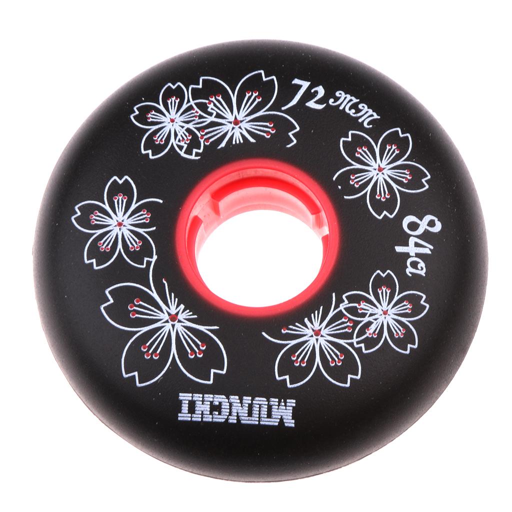 4 Pieces Inline Roller Hockey Fitness Skate Replacement Wheel 84A 72mm Black