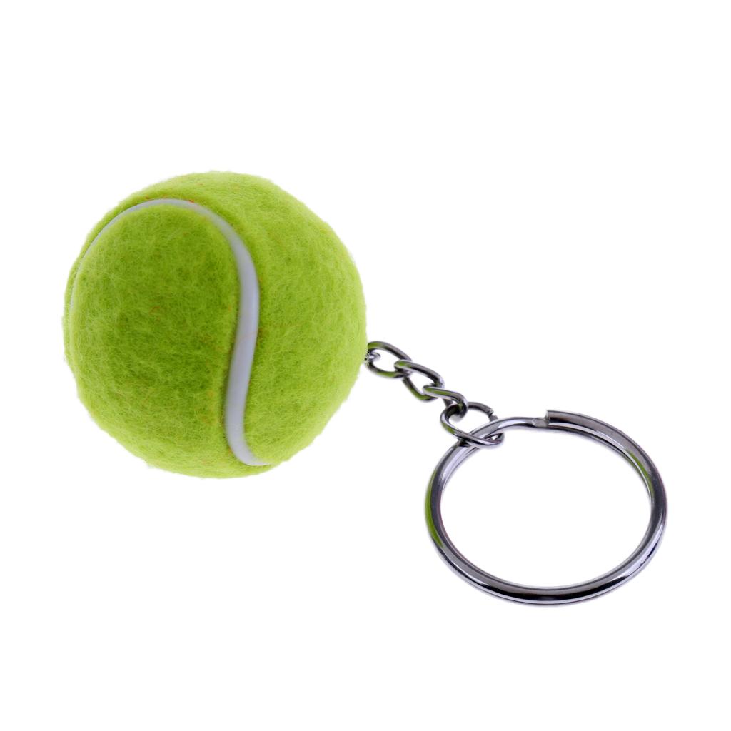 Novelty Mini Tennis Ball Key Chain Keychain Metal Key Ring Keyring Green