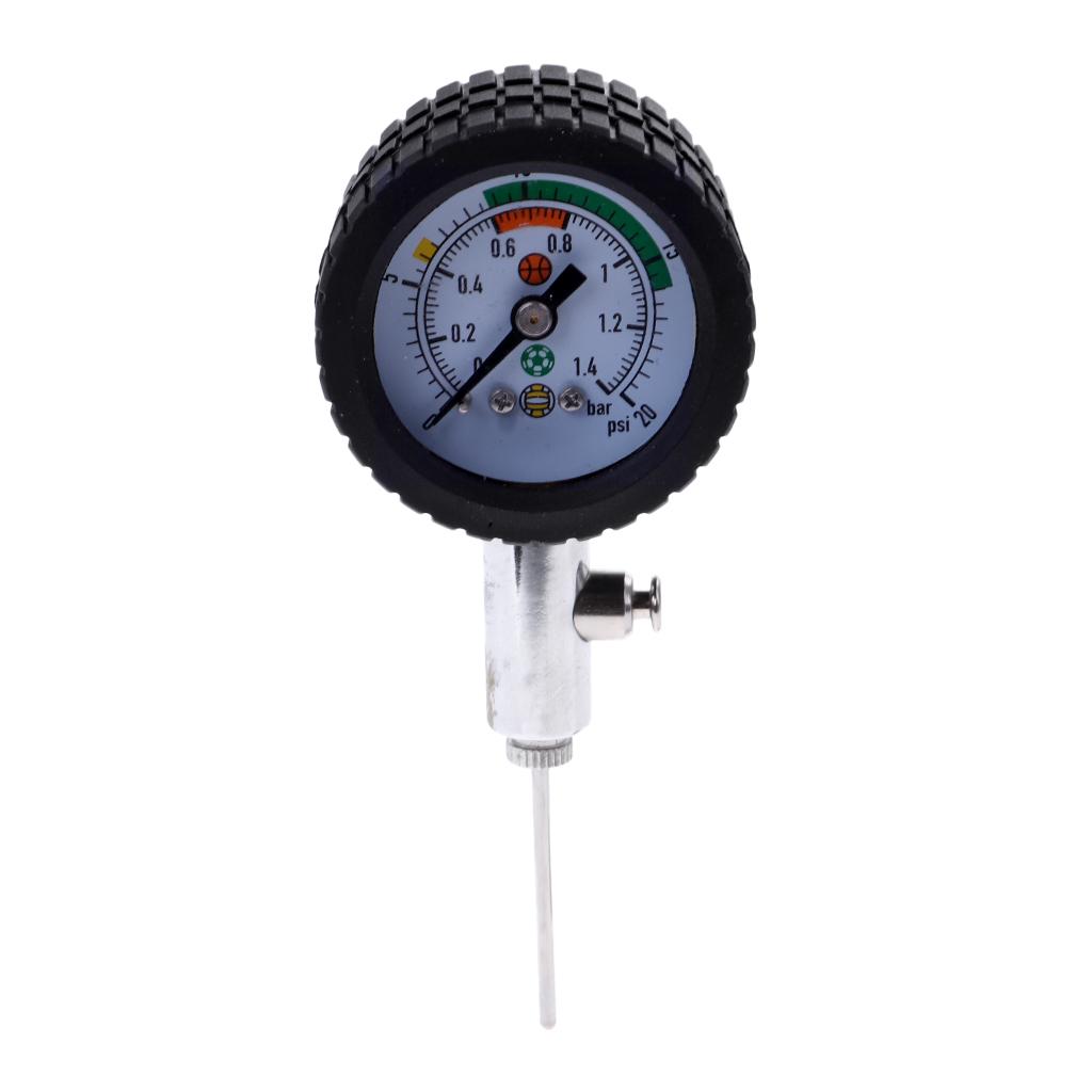 Football Pressure Guage Ball Pressure Reader Basketball Volleyball Barometer with Rubber Guard