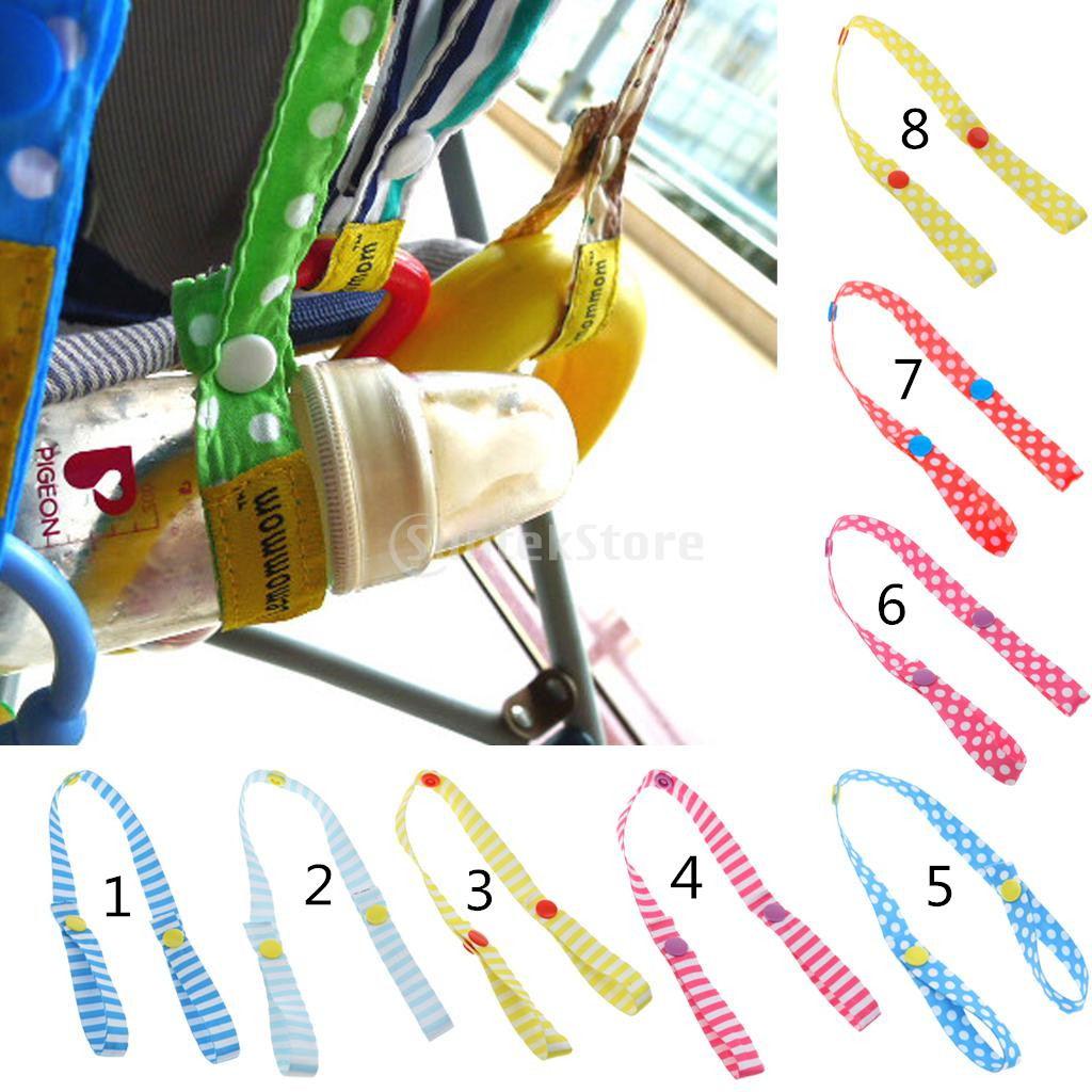Stroller Strap Anti Drop Toy Fastening Pacifier Clips Hanger Pink Striped