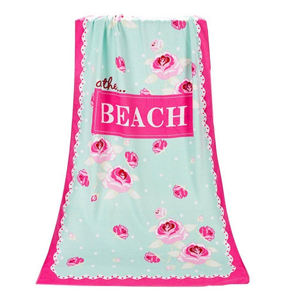 Soft Absorbent Printing Microfiber Beach Bath Towel Flower