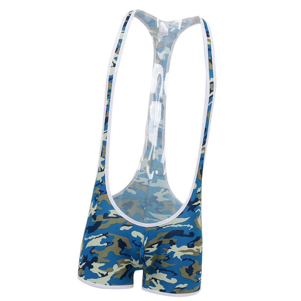 Homme Slip d/'athlète Camo Justaucorps sous-vêtements Combinaison Wrestling Singlet Body