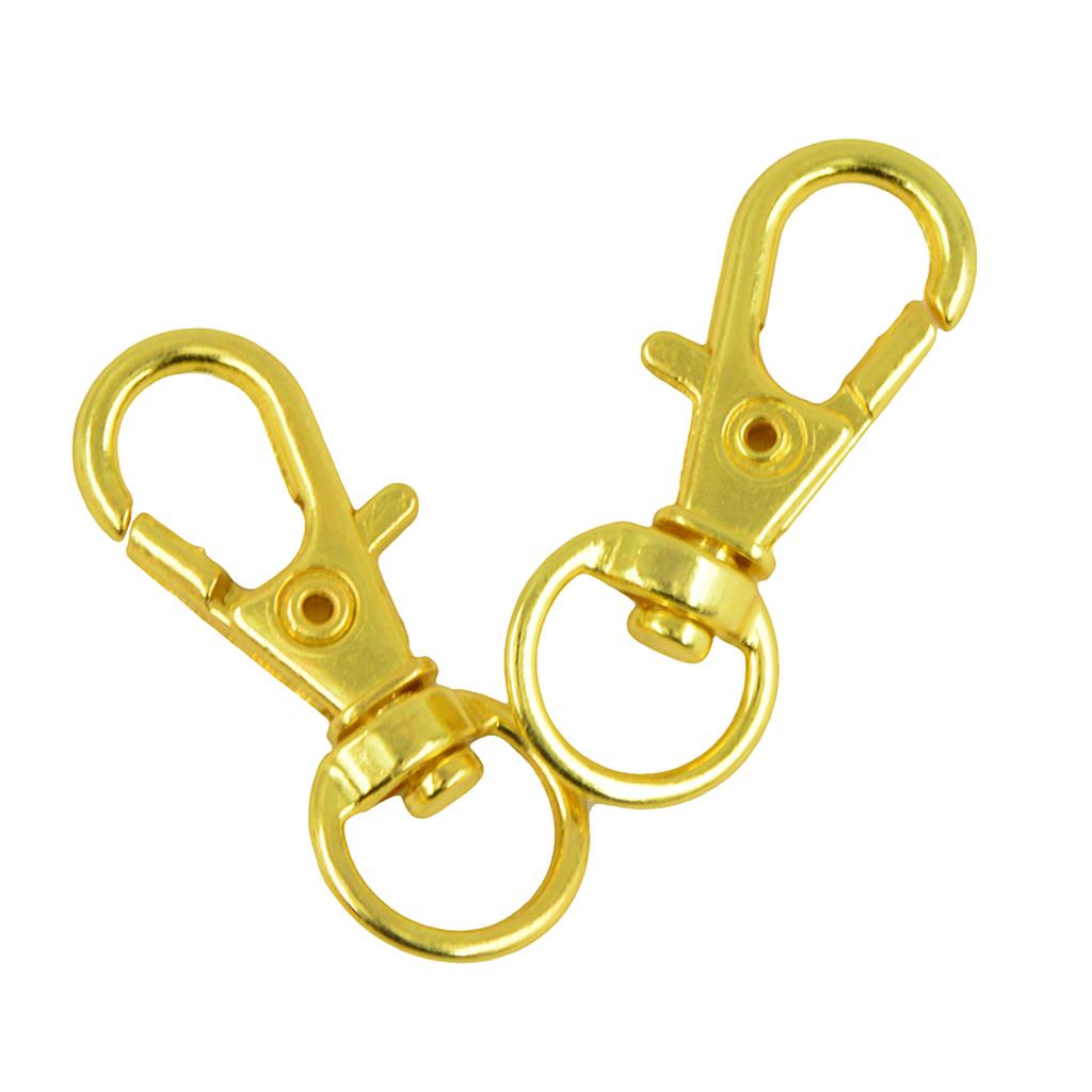 10Pcs Swivel Trigger Snap Hooks Keychain Key Ring Gold