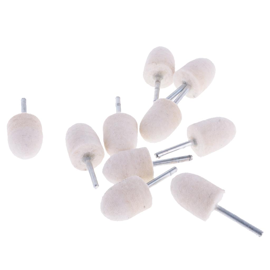 10Pcs 3mm Shank Coned Felt Head Grinding Mounted Point Polishing Tool 16mm