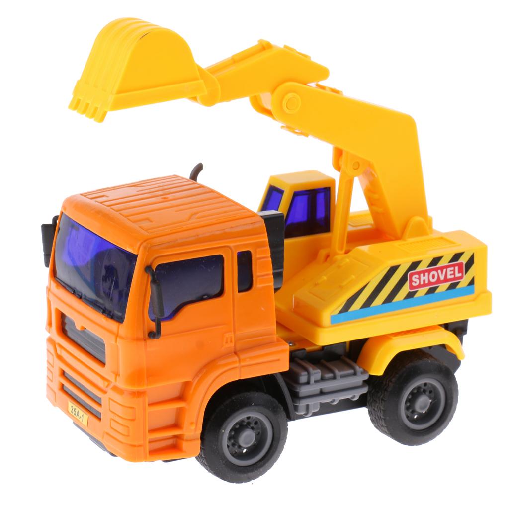 Plastic Inertial Excavator Truck Model Diecast Car Kids Engineering Toy