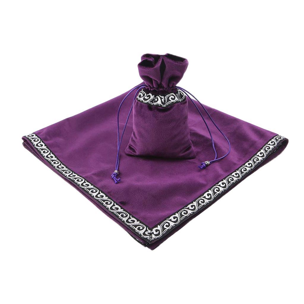 Elegant Altar Tarot Cards Bag Table Cloth Divination Wicca Velvet Tapestry