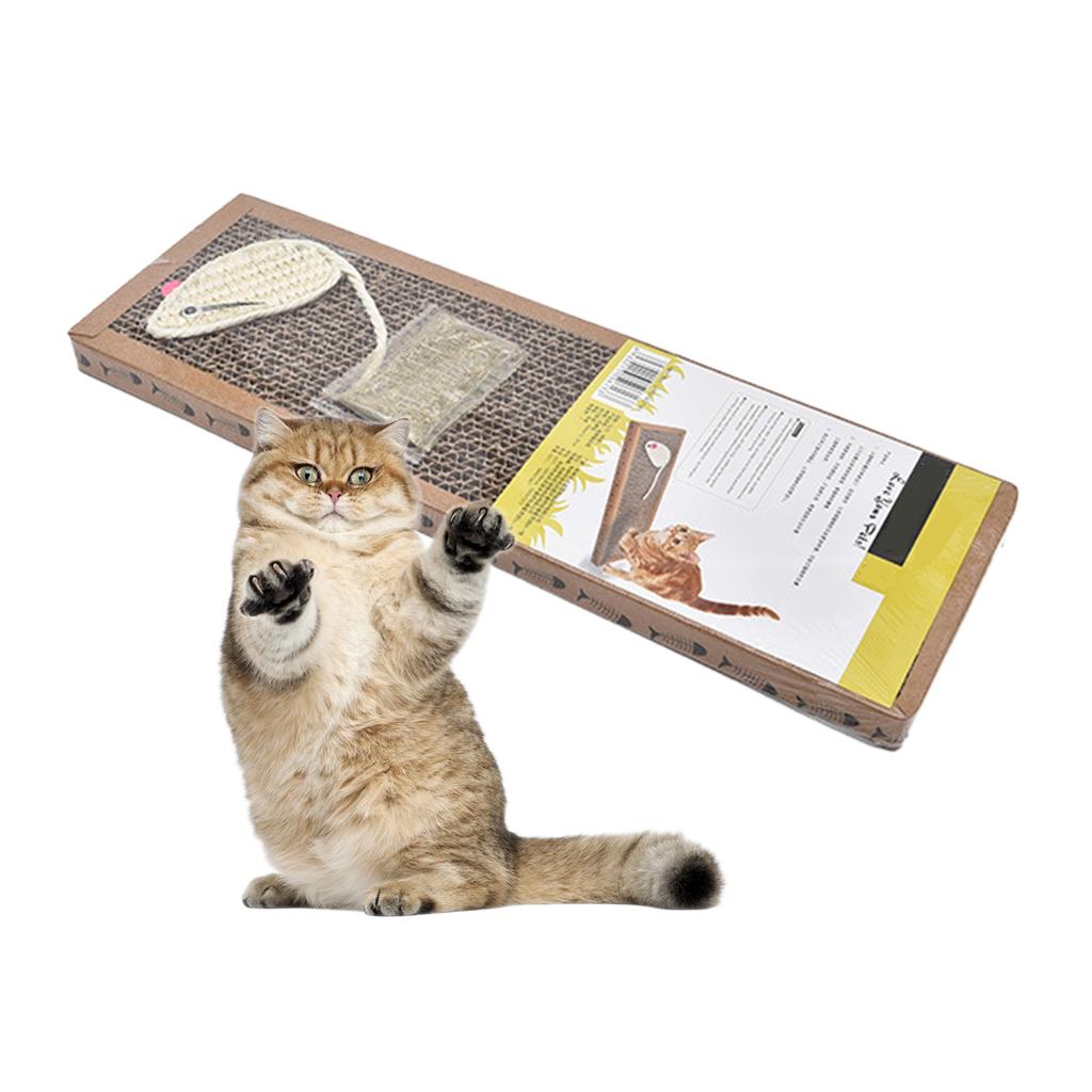 Durable Cat Scratch Board Scratcher Kitten Toy Catnip Included Mouse