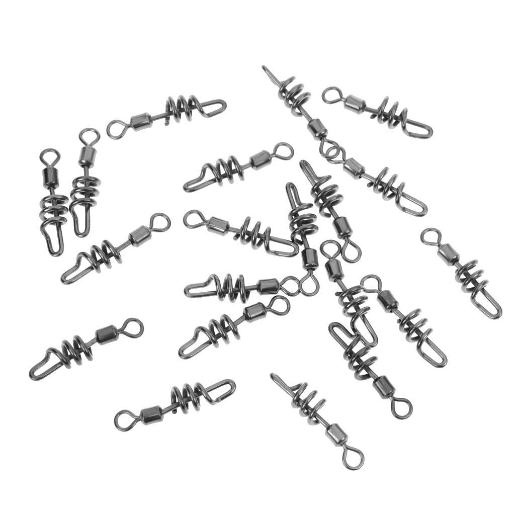 20x Angeln Wirbel Doppel Swivel geschraubt Metall Snap Verbindungswirbel