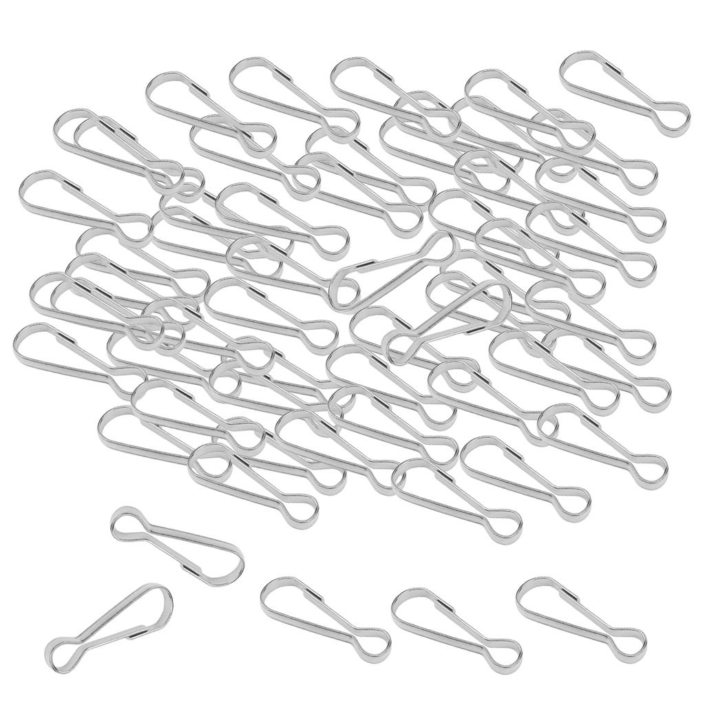100pcs Stainless Steel Carabiners Spring Snap Clasp Outdoor Hardware 32mm