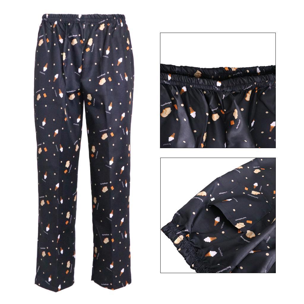 Funny Printed Chef Pants Uniform Cargo Kitchen Work Trousers Women Men