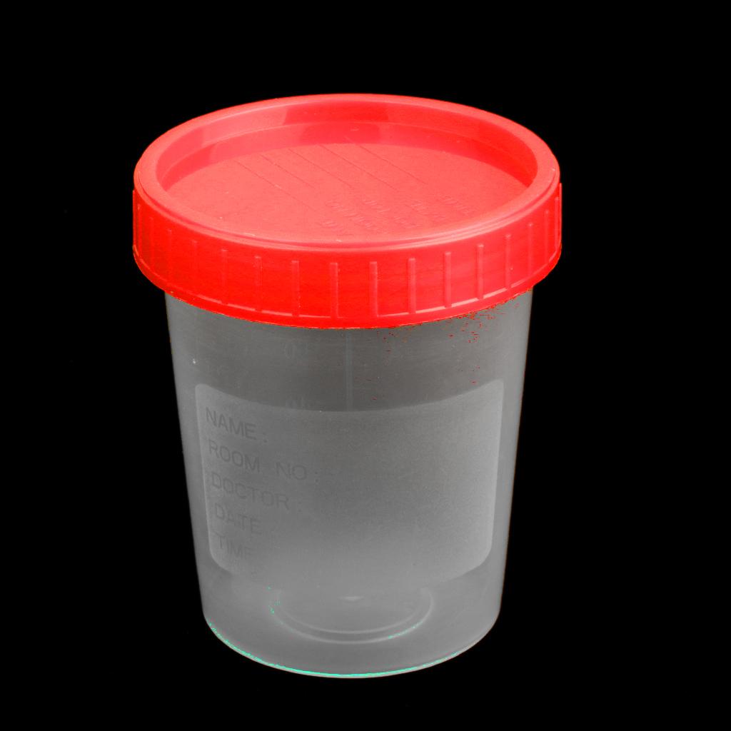 120ml 4oz Plastic Graduated Measuring Specimen Cup Sterile Container w/ Lid