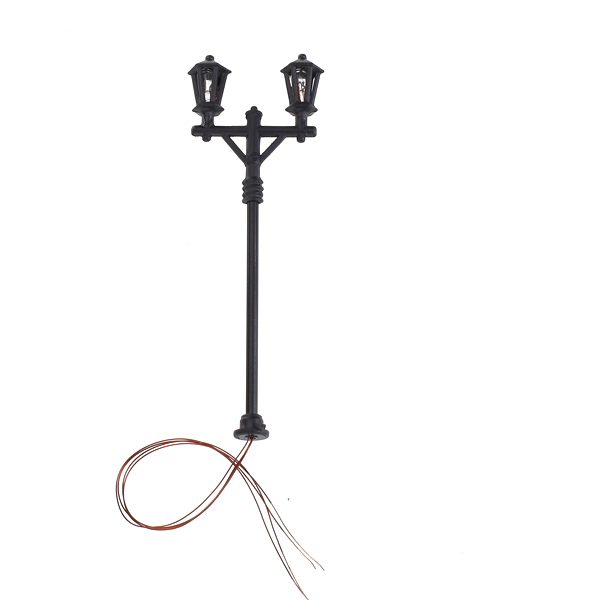 20pcs Model Garden Light Double Heads Lamppost Scale 1:100 