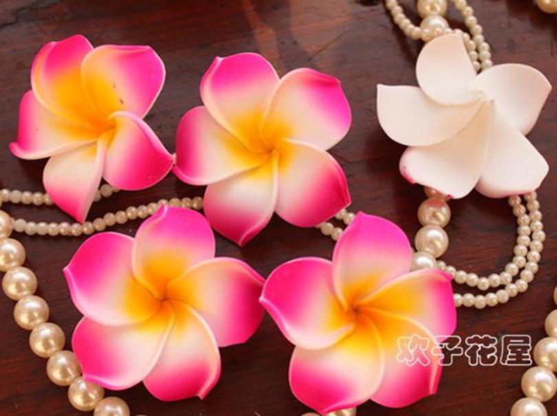 100x Wedding Party Hawaiian Frangipani Foam Plumeria Flower Head Rose Red