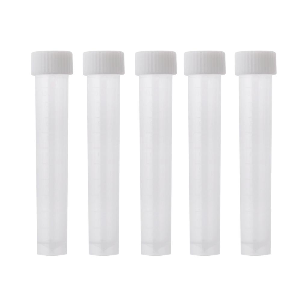 5pcs 10ml Plastic Graduated Cryovial Test Tube Sample with Screw Cap