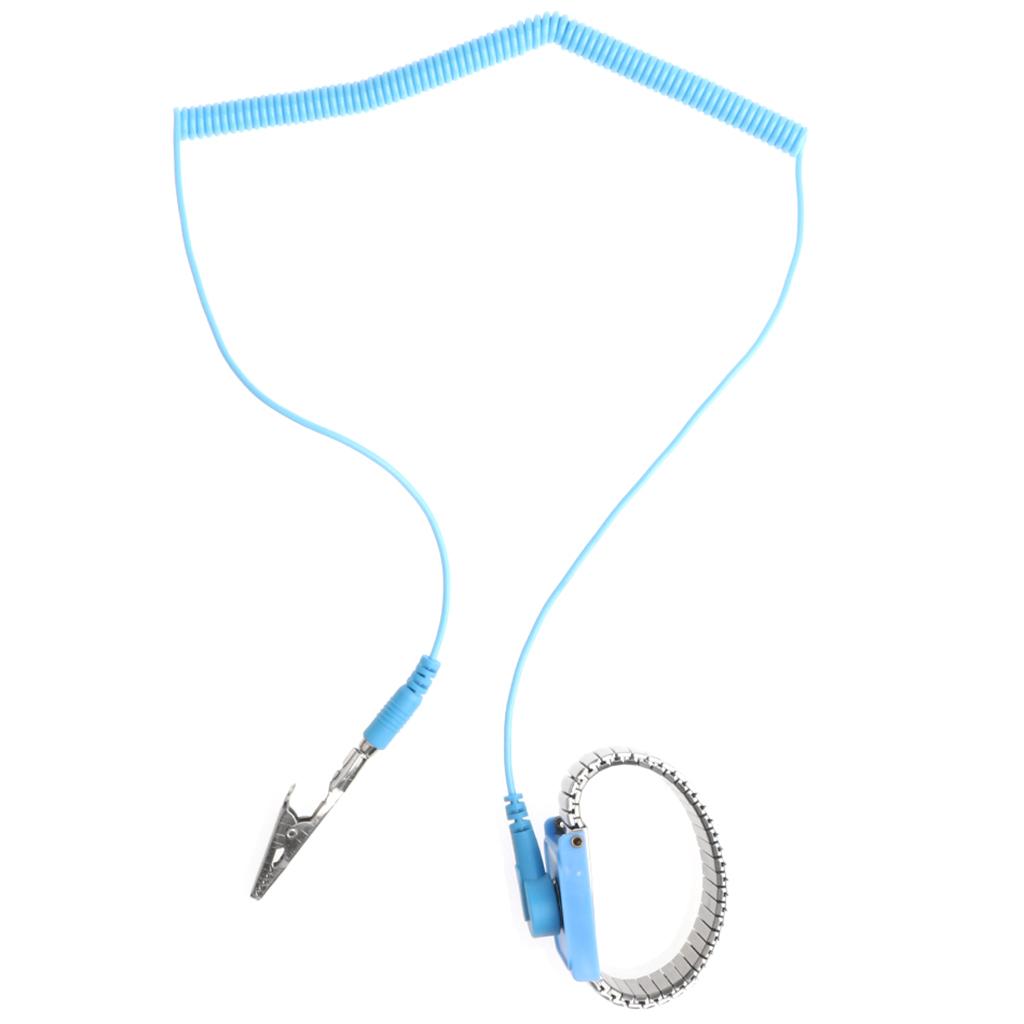 Anti-Static ESD Wrist Strap Components Discharge Band With 2.4m Grounding Wire in Blue