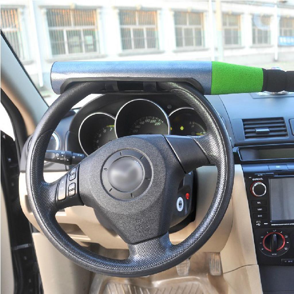 Car Van Vehicle Baseball Bat Steering Wheel Security Lock Anti-theft Green