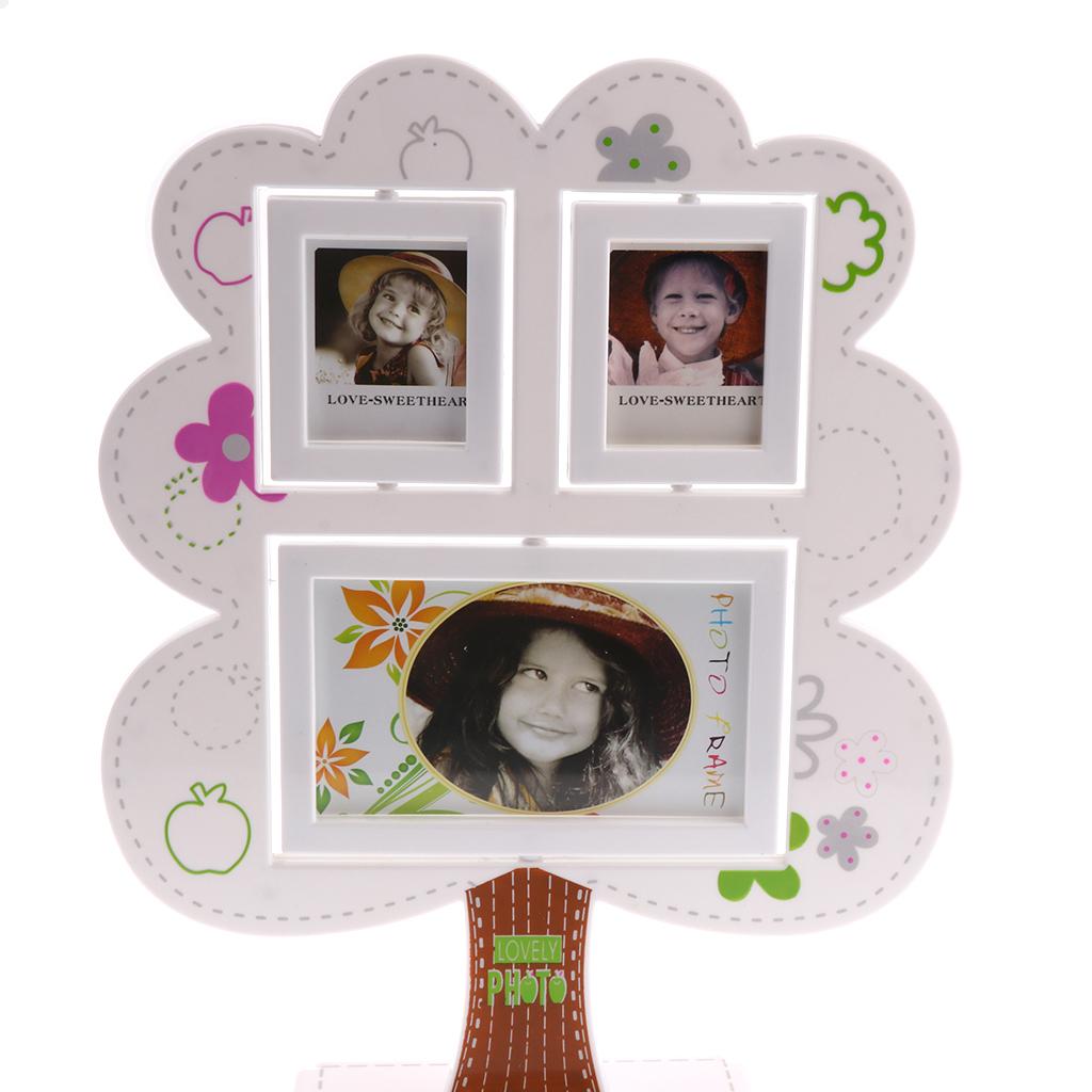 3 Pictures Photo Frame Apple Tree Photo Frames Collage Holder Ornament White