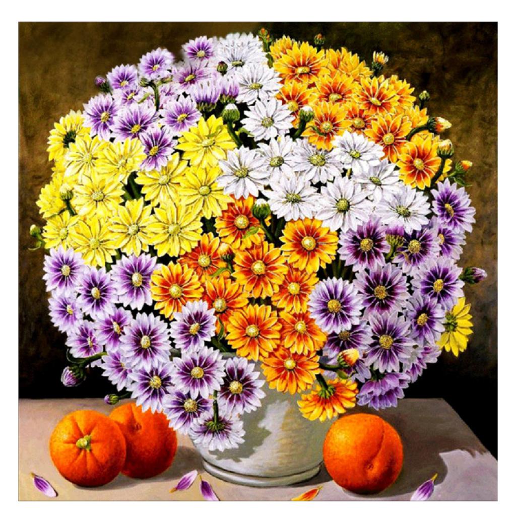 5D DIY Diamond Paintings Embroidery Cross Craft Stitch Colorful Flower